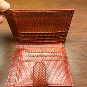 Elvis & Kresse Red Upcycled Firehose Wallet